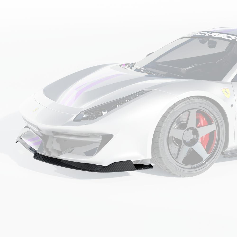 FERRARI 488 PISTA CARBON FIBRE SPLITTER - CT DESIGN