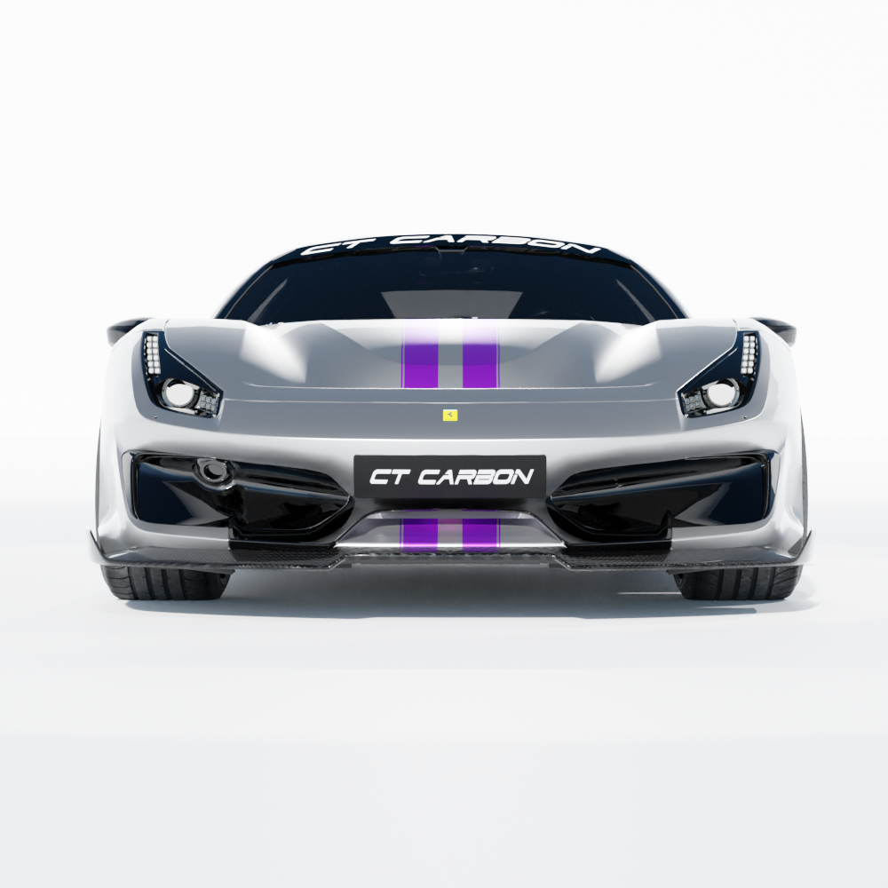 FERRARI 488 PISTA CARBON FIBRE SPLITTER - CT DESIGN