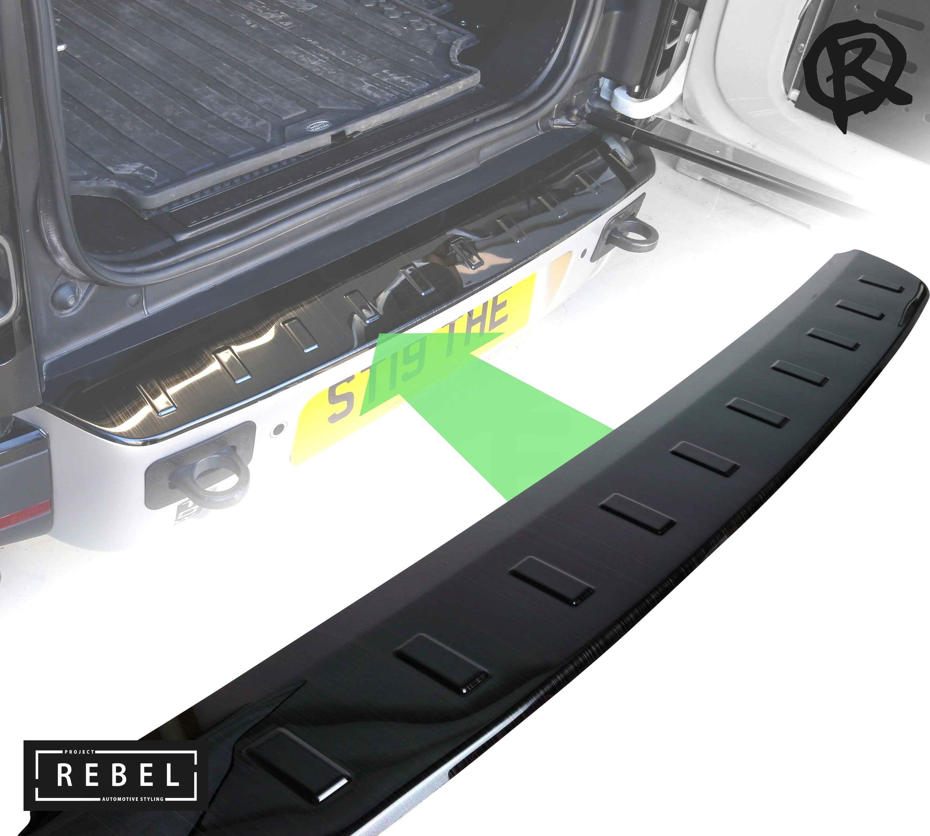 Defender L663 Extended Tailgate Scratch Protection Trim v2 - Gloss Black